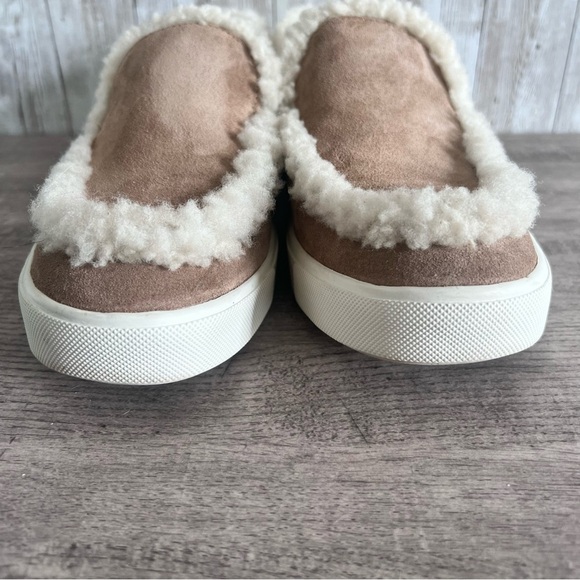 Vince Suede Shearling Slip On Sneakers Size 7 - Picture 4 of 7